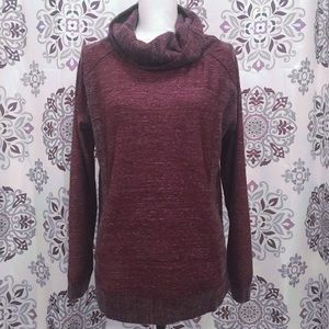 •HEM & THREAD• NWT Warm Maroon Cowl Neck Sweater